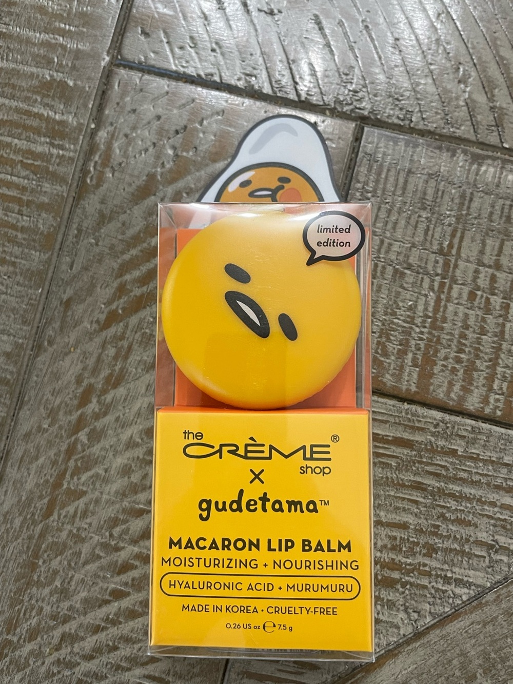The Crème Shop Gudetama Yellow Macaron Lip Balm